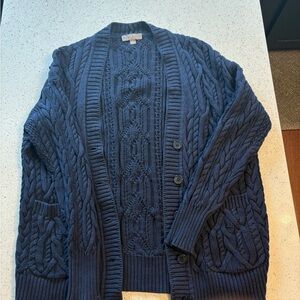 J. Crew Navy Blue Chunky Knit Cardigan